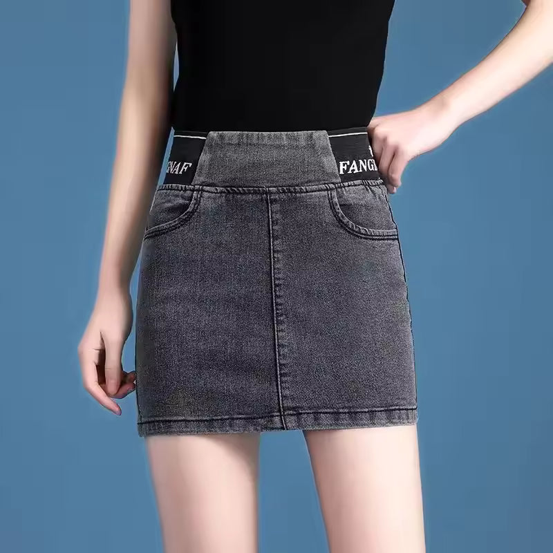 Cute Denim High Waist Coquette Mini With Pocket Chubby Jeans Skirts Mssza