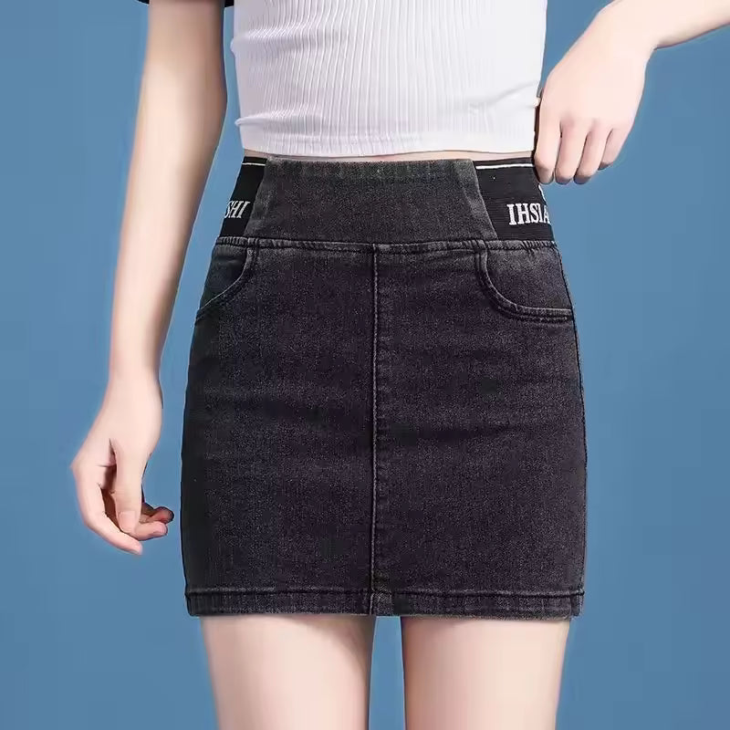 Cute Denim High Waist Coquette Mini With Pocket Chubby Jeans Skirts Mssza