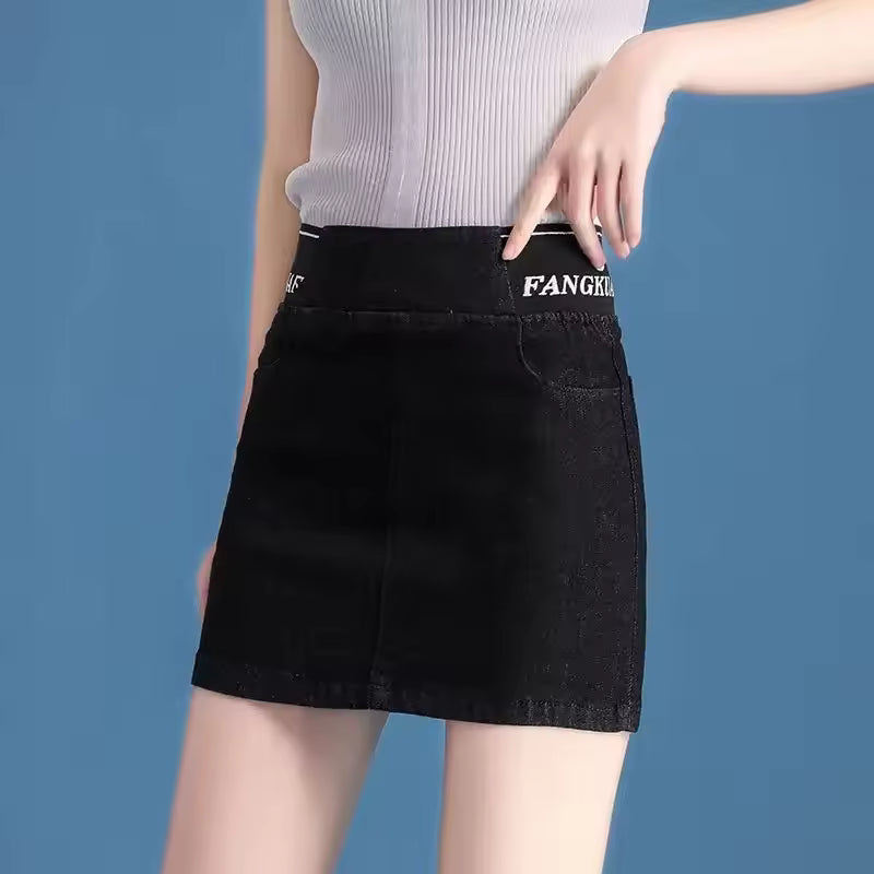 Cute Denim High Waist Coquette Mini With Pocket Chubby Jeans Skirts Mssza