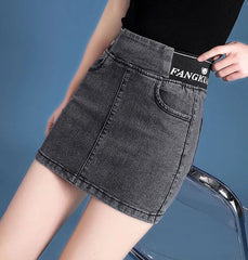 Cute Denim High Waist Coquette Mini With Pocket Chubby Jeans Skirts Mssza