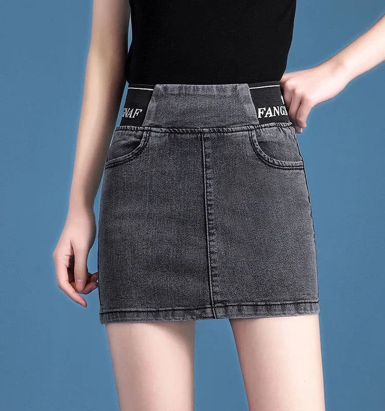 Cute Denim High Waist Coquette Mini With Pocket Chubby Jeans Skirts Mssza