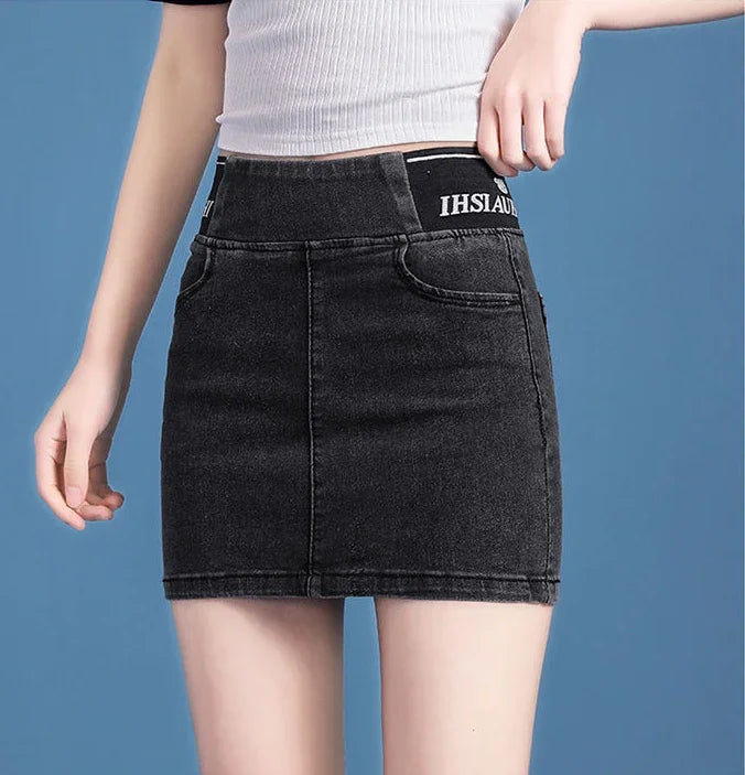 Cute Denim High Waist Coquette Mini With Pocket Chubby Jeans Skirts Mssza