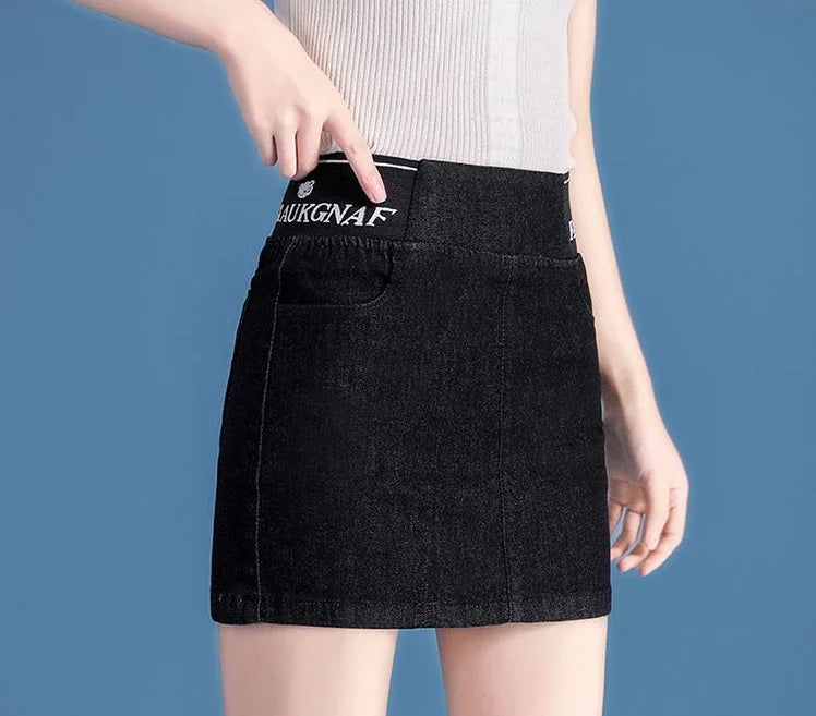 Cute Denim High Waist Coquette Mini With Pocket Chubby Jeans Skirts Mssza