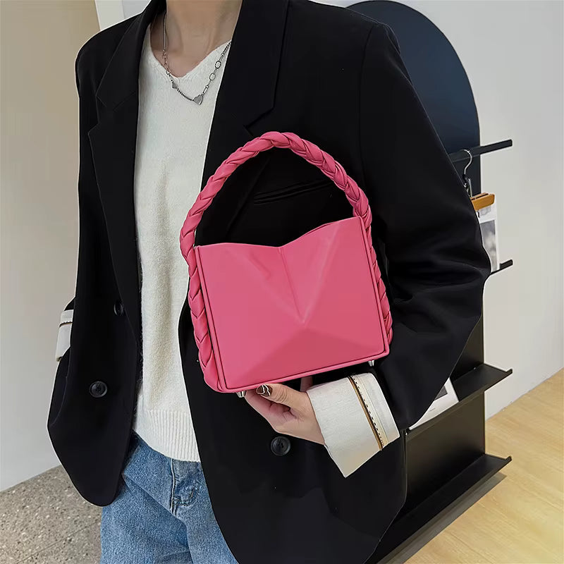 Cute Satchel Leather Shoulder Designer Crossbody Twist Tote Bag Mssza