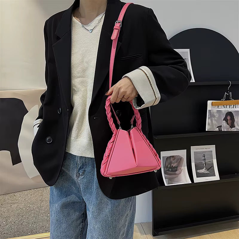 Cute Satchel Leather Shoulder Designer Crossbody Twist Tote Bag Mssza
