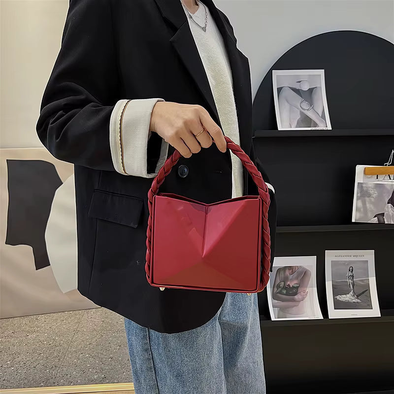 Cute Satchel Leather Shoulder Designer Crossbody Twist Tote Bag Mssza