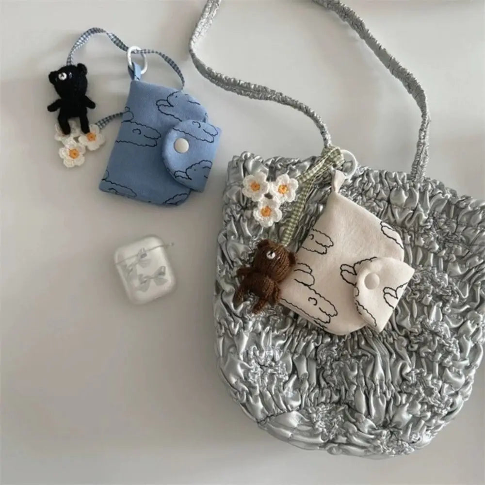 Cute Student Coin Casual Purse Card Simplicity Floral Card Holder Portable Cute Small Storage Bag Wallet Mssza