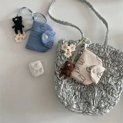 Cute Student Coin Casual Purse Card Simplicity Floral Card Holder Portable Cute Small Storage Bag Wallet Mssza
