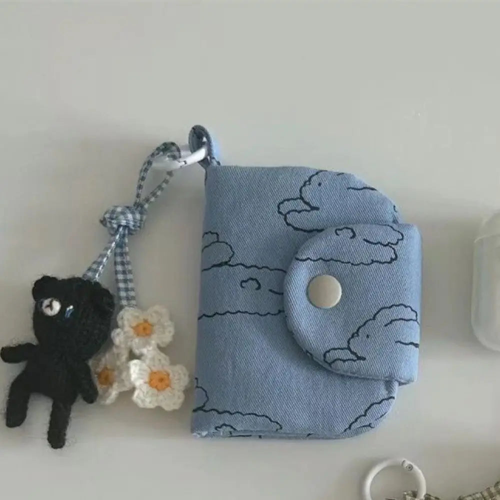 Cute Student Coin Casual Purse Card Simplicity Floral Card Holder Portable Cute Small Storage Bag Wallet Mssza
