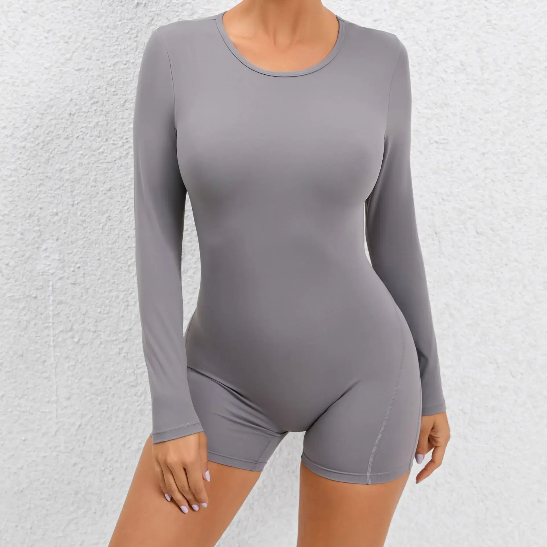Cutout Long Sleeve Jumpsuit Sports Sportswear Gym Yoga Clothing Tracksuit Mssza