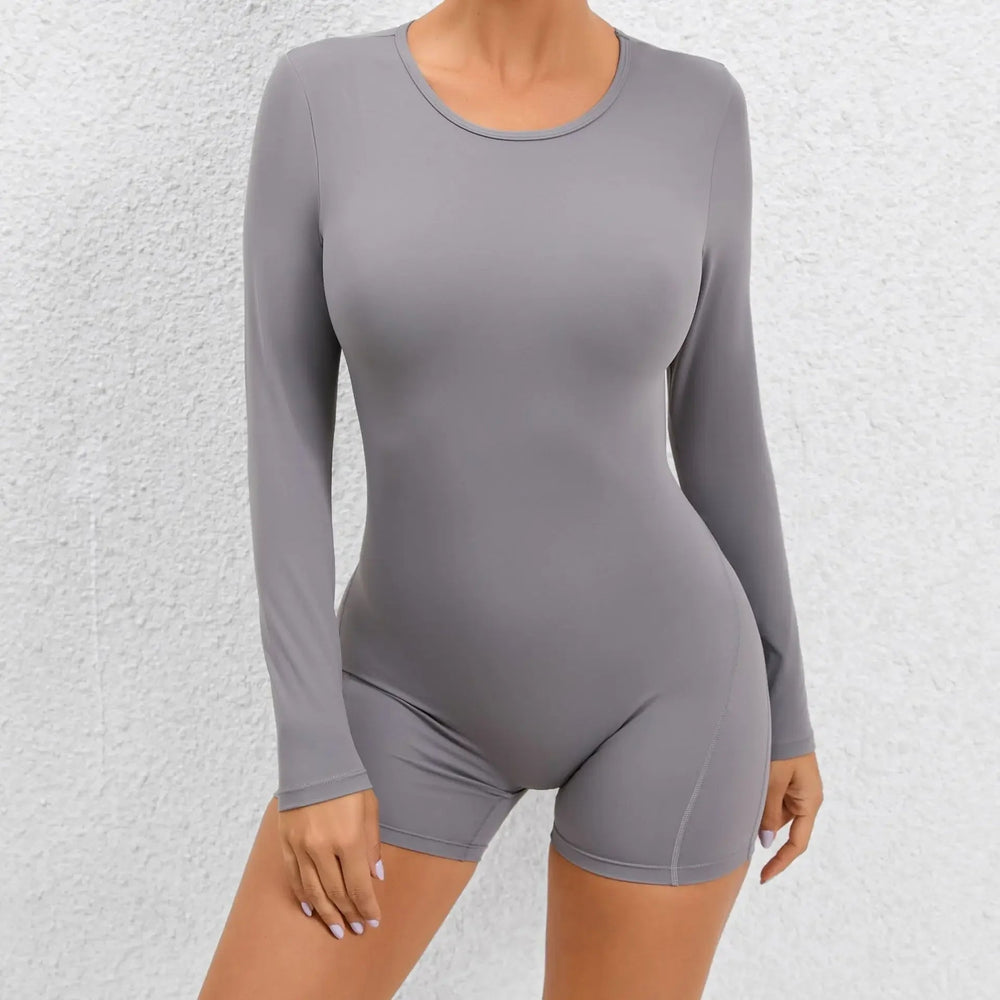Cutout Long Sleeve Jumpsuit Sports Sportswear Gym Yoga Clothing Tracksuit Mssza
