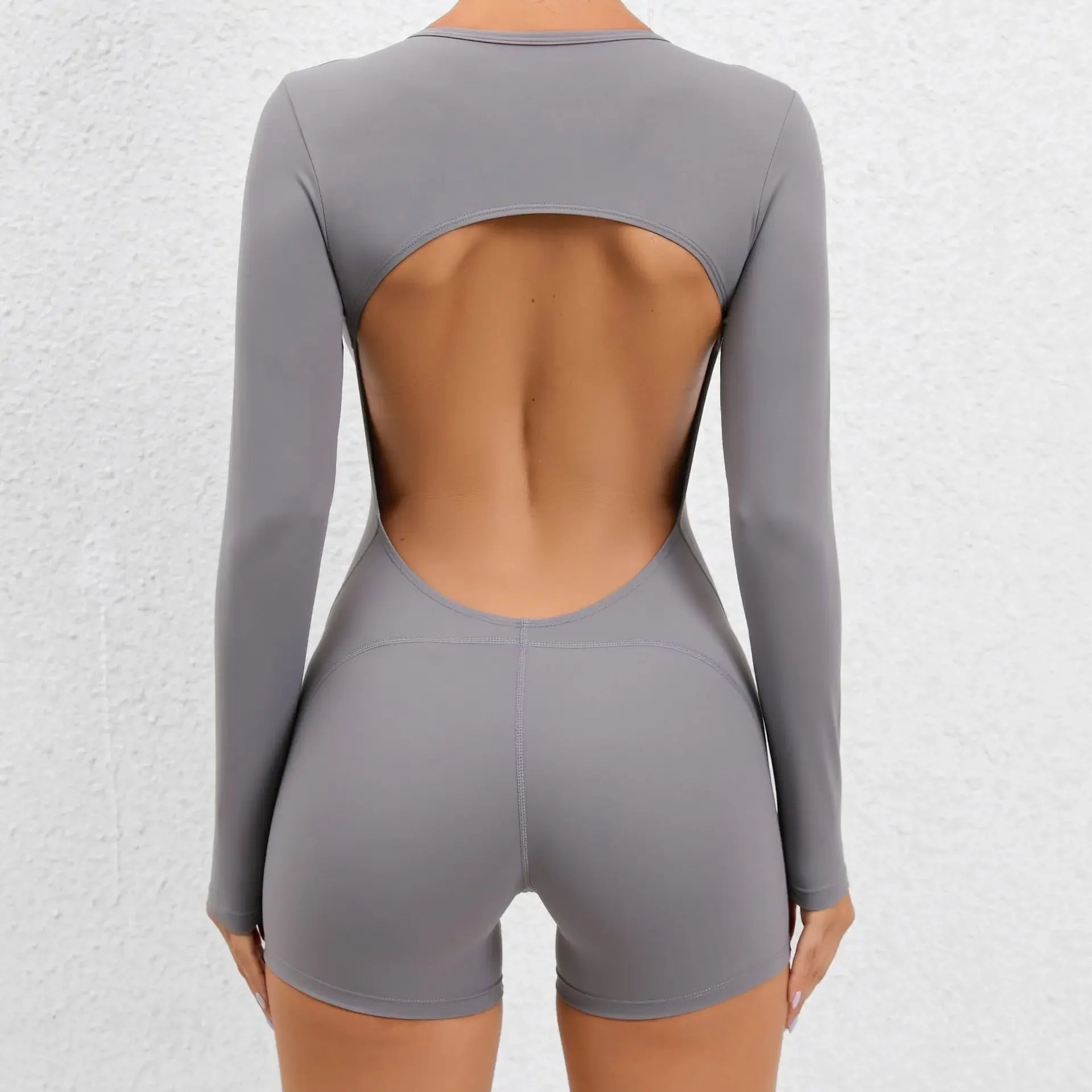 Cutout Long Sleeve Jumpsuit Sports Sportswear Gym Yoga Clothing Tracksuit Mssza