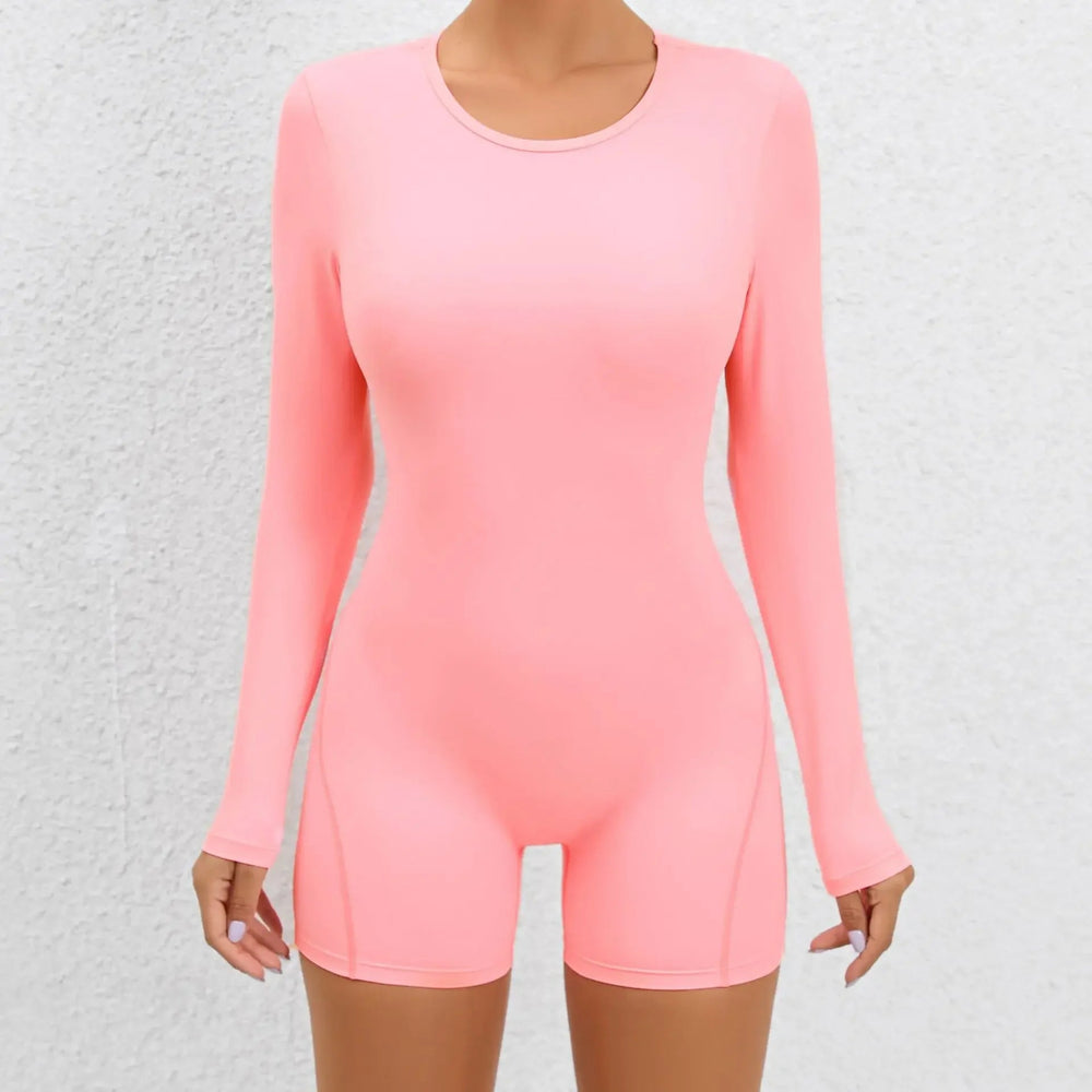 Cutout Long Sleeve Jumpsuit Sports Sportswear Gym Yoga Clothing Tracksuit Mssza