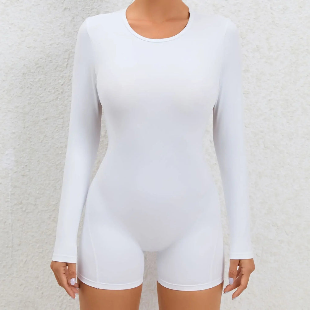 Cutout Long Sleeve Jumpsuit Sports Sportswear Gym Yoga Clothing Tracksuit Mssza