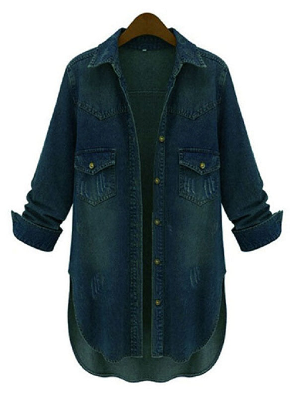 Daily Casual Industrial Denim Shirt Jacket Mssza