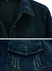 Daily Casual Industrial Denim Shirt Jacket Mssza