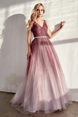 Deep V-neck Shiny Tulle Cocktail Dresses Mssaz Desses