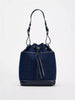 Denim Hand Bill Shoulder Canvas Bucket Bag Mssza