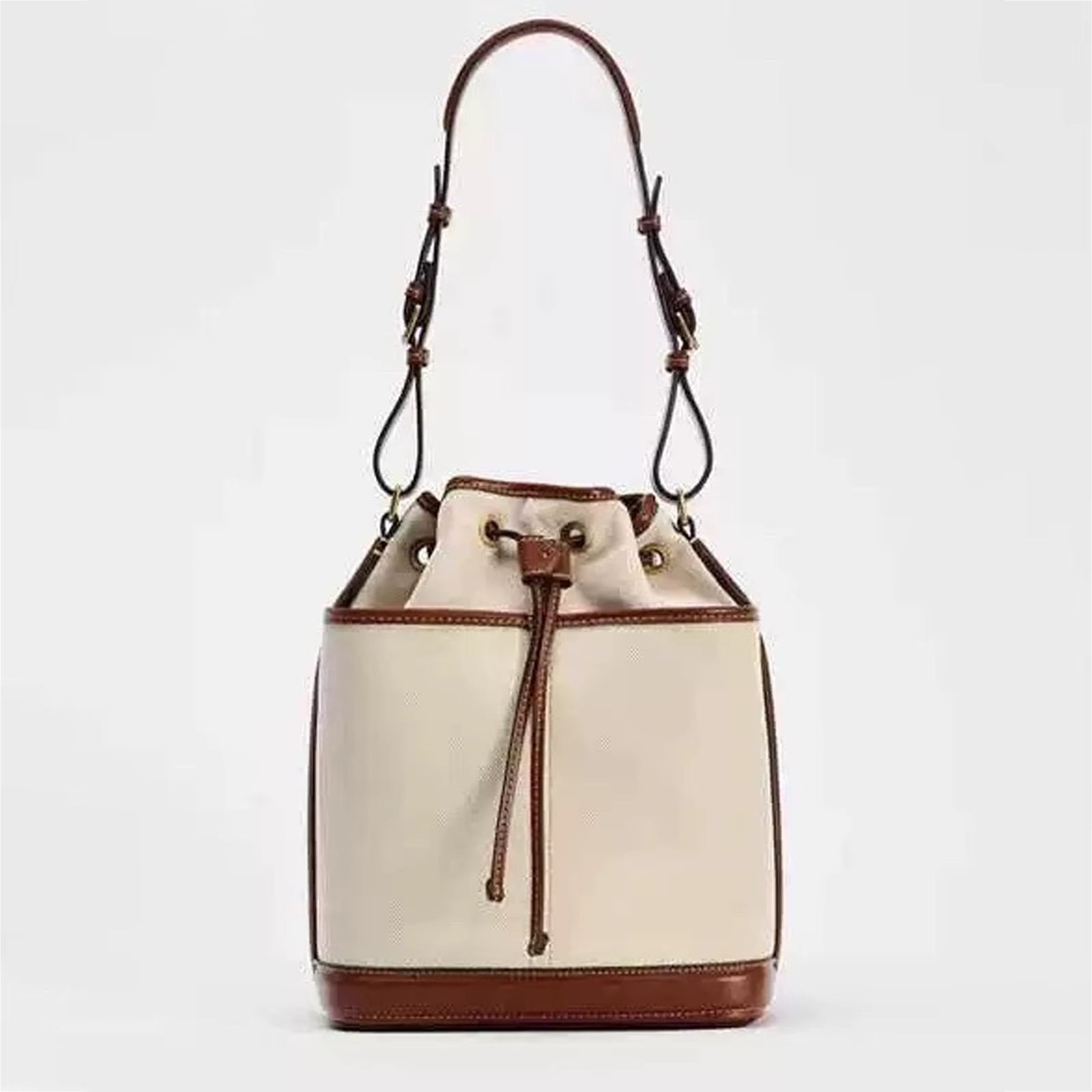 Denim Hand Bill Shoulder Canvas Bucket Bag Mssza