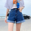 Denim High Waist Cotton Wide-leg Student Mini Jean Shorts Mssza