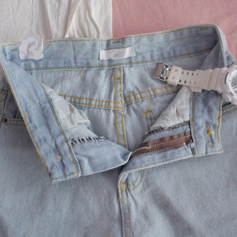 Denim High-Waisted Loose Love Heart Embroidery Ankle-Length Pants Mssza