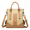 Designer Leather Patchwork Large Capacity Tote Shoulder Handbag Mssza