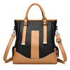 Designer Leather Patchwork Large Capacity Tote Shoulder Handbag Mssza