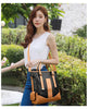 Designer Leather Patchwork Large Capacity Tote Shoulder Handbag Mssza
