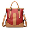 Designer Leather Patchwork Large Capacity Tote Shoulder Handbag Mssza