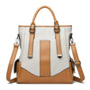 Designer Leather Patchwork Large Capacity Tote Shoulder Handbag Mssza