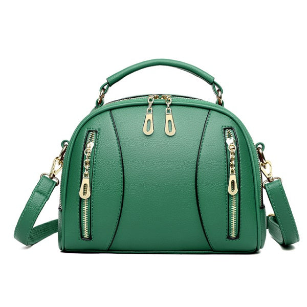 Designer Multi Zipper Simple Solid Color Shoulder Bag Mssza