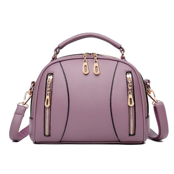 Designer Multi Zipper Simple Solid Color Shoulder Bag Mssza