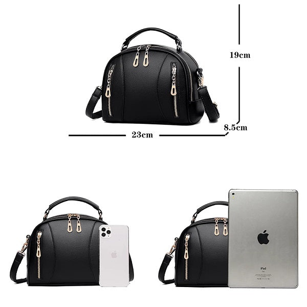 Designer Multi Zipper Simple Solid Color Shoulder Bag Mssza