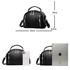 Designer Multi Zipper Simple Solid Color Shoulder Bag Mssza
