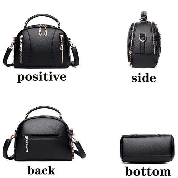 Designer Multi Zipper Simple Solid Color Shoulder Bag Mssza