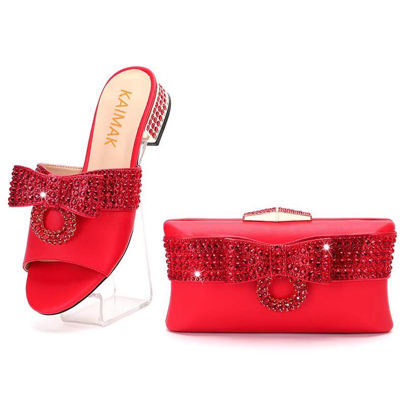 Diamond Clutch Crystal Flat Heel plus size Slippers Christmas Party Gift Rhine Stone Evening Bag Mssza