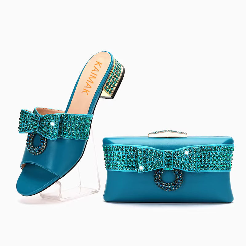 Diamond Clutch Crystal Flat Heel plus size Slippers Christmas Party Gift Rhine Stone Evening Bag Mssza