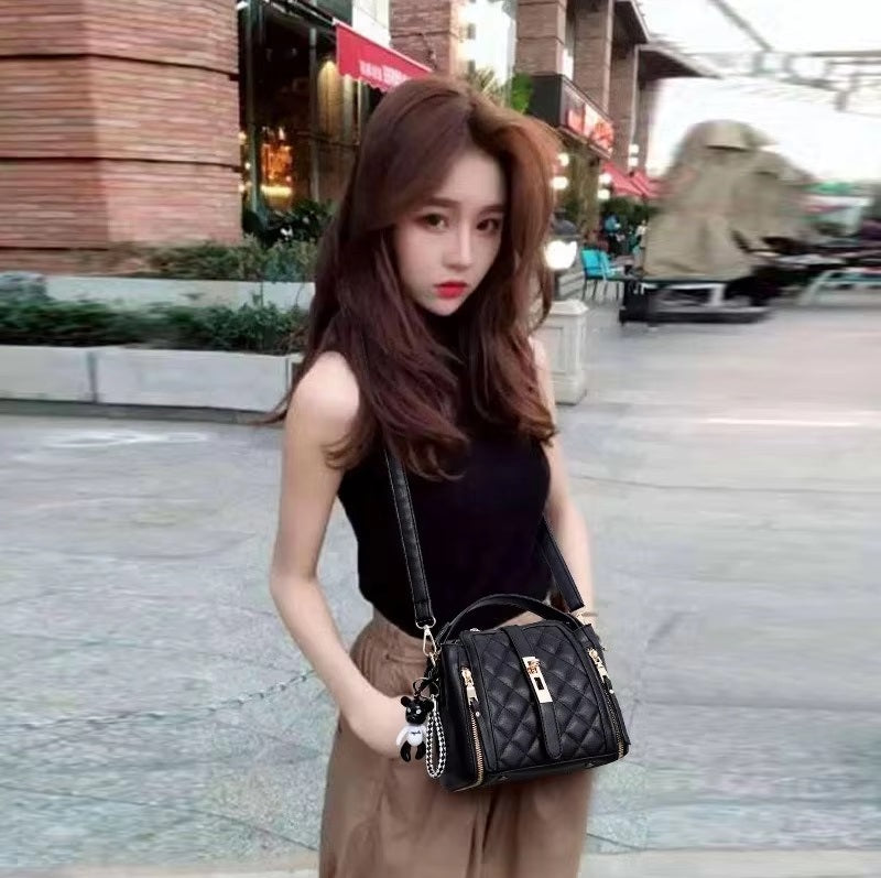 Diamond Lattice Bucket Bag Argyle Cross body Handbag Mssza