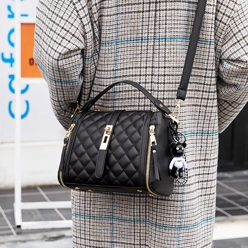 Diamond Lattice Bucket Bag Argyle Cross body Handbag Mssza