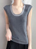 Diamond U-neck Sleeveless knitted Vest Tank Tops Mssza
