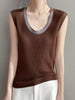 Diamond U-neck Sleeveless knitted Vest Tank Tops Mssza
