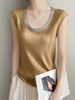 Diamond U-neck Sleeveless knitted Vest Tank Tops Mssza