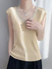 Diamond U-neck Sleeveless knitted Vest Tank Tops Mssza