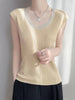 Diamond U-neck Sleeveless knitted Vest Tank Tops Mssza
