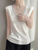 Diamond U-neck Sleeveless knitted Vest Tank Tops Mssza