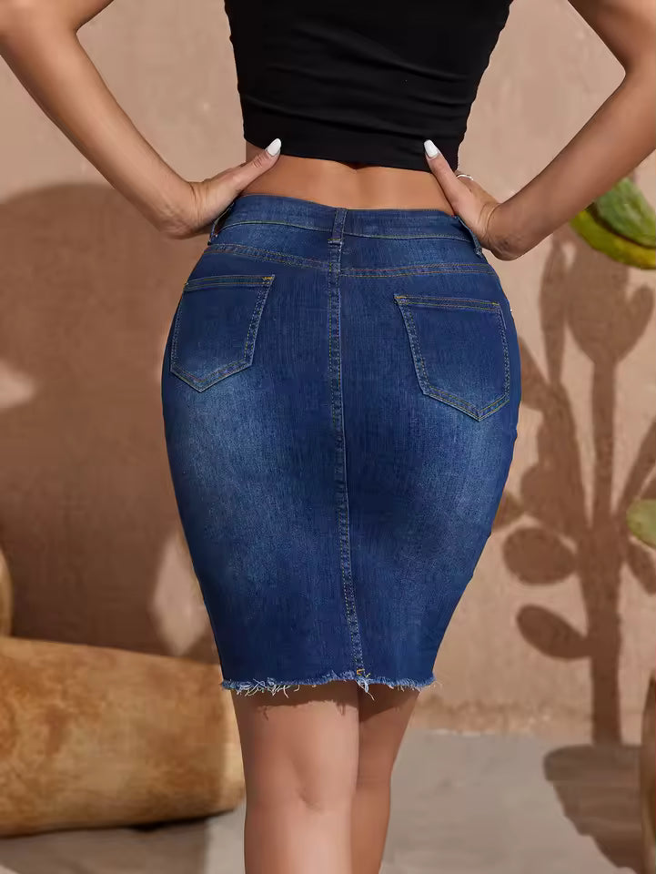Diamond Studded Bead Wrap Buttocks Skirt Mssza