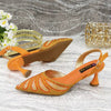 Diamond Studded Pointed Toe Party High Heels Gorgeous Shoes and Bag Mssza