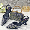 Diamond Studded Pointed Toe Party High Heels Gorgeous Shoes and Bag Mssza