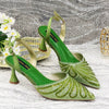 Diamond Studded Pointed Toe Party High Heels Gorgeous Shoes and Bag Mssza