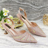 Diamond Studded Pointed Toe Party High Heels Gorgeous Shoes and Bag Mssza